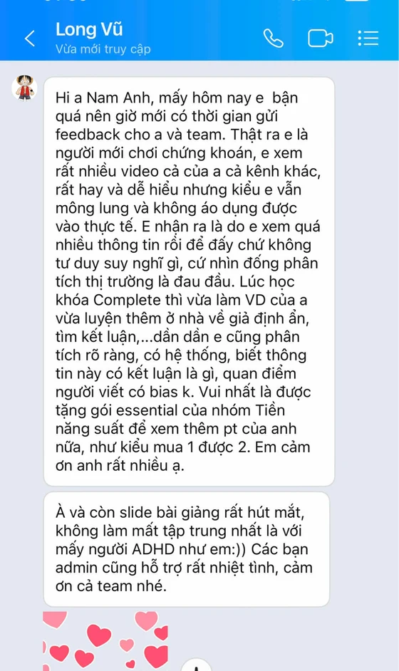Feedback học viên qua tin nhắn 2