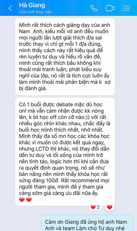 Feedback học viên qua tin nhắn 3